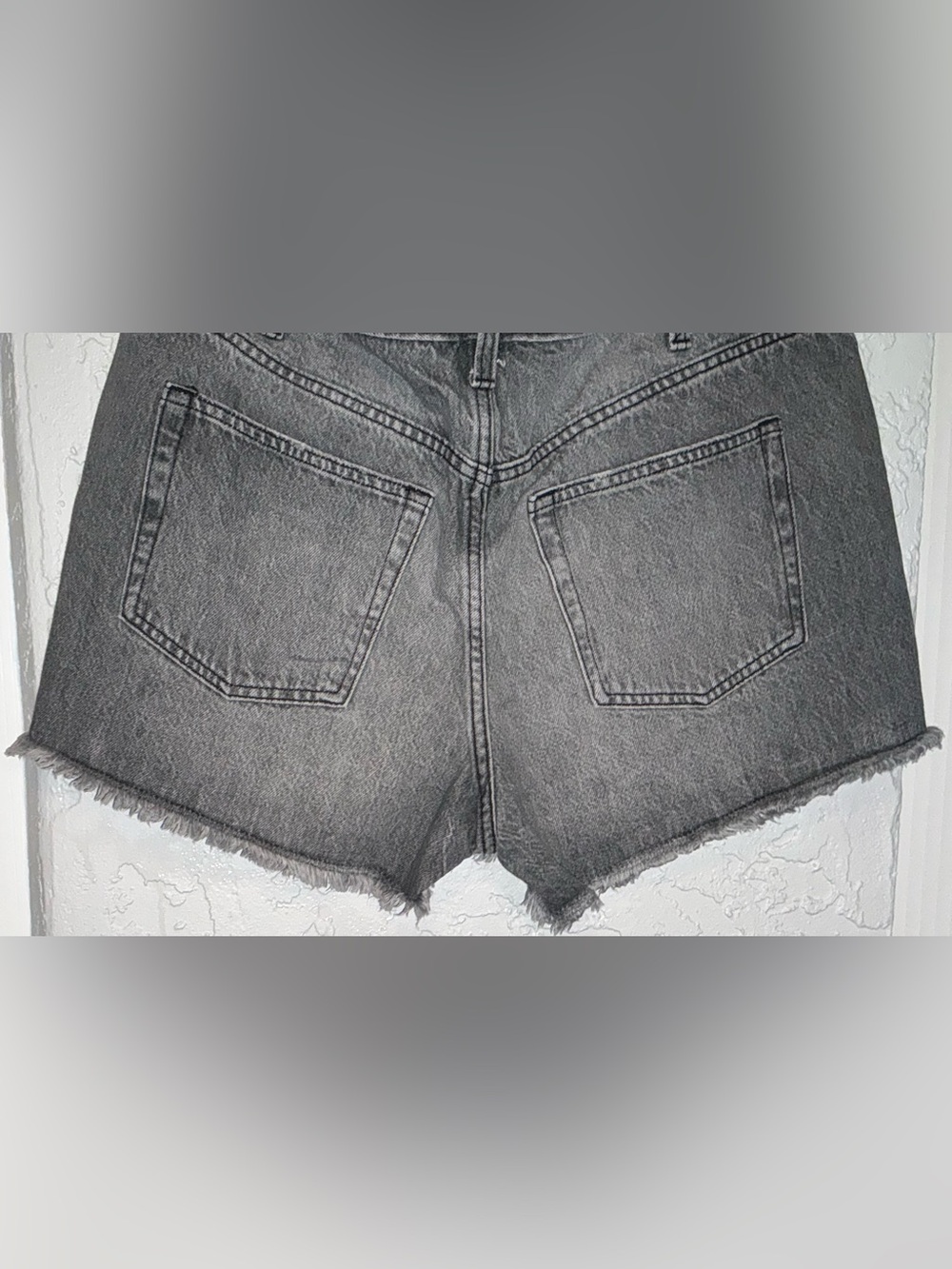 Wild Fable High Rise Mini Women's Black Distressed Denim Shorts - Picture 7 of 11
